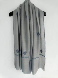 Super Soft And Light Weight Grey Sozni Embroidered Kashmiri Shawl, Wedding Stole,Travel Wrap, Christmas Gift, New Year Gift 205x 105 Cm -Jewellery Soldes Boutique il fullxfull.3562292115 sxk9