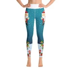 Christmas Yoga Leggings Santa Leggings Santa And Elves Leggings Christmas Leggings For Women