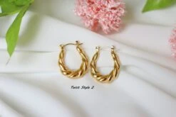 18K Gold Filled Smooth Twisted Hoop Dangle Earrings ・ Non Tarnish Jewelry Waterproof Earrings Christmas Jewelry For Woman Best Gift For Her 16 18K Gold Filled Smooth Twisted Hoop Dangle Earrings ・ Non Tarnish Jewelry Waterproof Earrings Christmas Jewelry For Woman Best Gift For Her -Jewellery Soldes Boutique il fullxfull.3569319920 m3c6