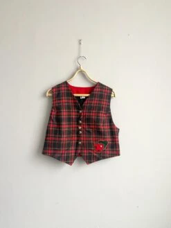 Vintage 90s Red Tartan Vest Women Christmas Waistcoat Red Checkered Vest Red Plaid Vest M Heart Tartan Vest Women Red Waistcoat Tartan Top -Jewellery Soldes Boutique il fullxfull.3575231657 cpos
