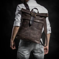 Leather Backpack Roll Top Backpack Men's Large Backpack Laptop Backpack Travel Backpack Christmas Gift 18 Leather Backpack Roll Top Backpack Men's Large Backpack Laptop Backpack Travel Backpack Christmas Gift -Jewellery Soldes Boutique il fullxfull.3617110370 rgkr