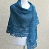 Christmas Gift Knit Shawl, Knit Wrap, In Dark Teal Blue Green, Lace Wrap, Gift For Her, Wedding Shawl