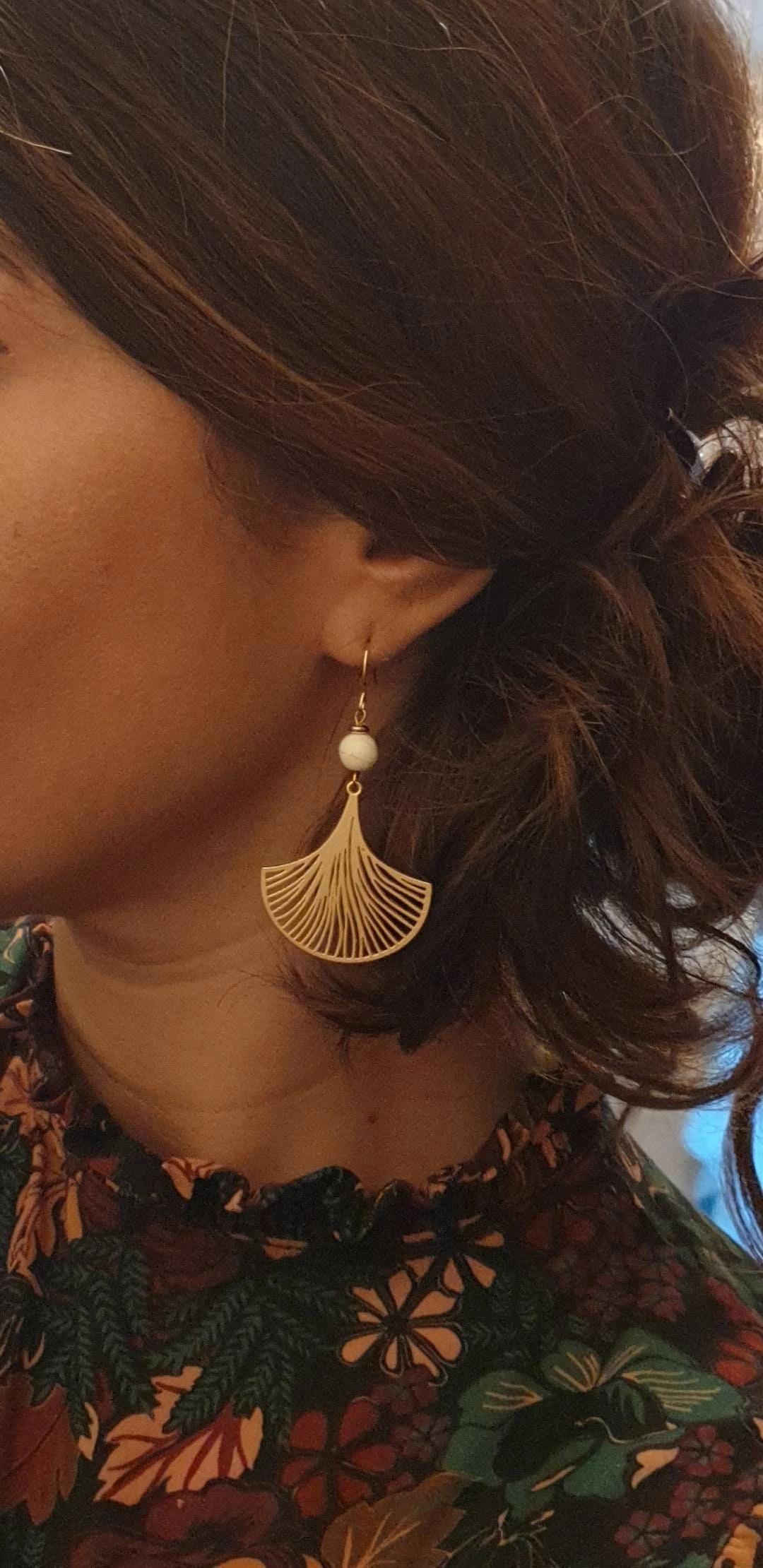 Golden Collection - Ginkgo Leaf Gold Earrings. Jewelry For Women. Christmas Jewelry Gift 3 Golden Collection - Ginkgo Leaf Gold Earrings. Jewelry For Women. Christmas Jewelry Gift