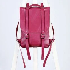 Сrimson Leather Backpack Rucksack / In Stock / Leather Backpack / Leather Rucksack / Womens Backpack / Christmas Gift /