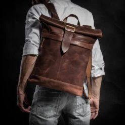 Leather Backpack Roll Top Backpack Men's Large Backpack Laptop Backpack Travel Backpack Christmas Gift 20 Leather Backpack Roll Top Backpack Men's Large Backpack Laptop Backpack Travel Backpack Christmas Gift -Jewellery Soldes Boutique il fullxfull.3664730489 ng20