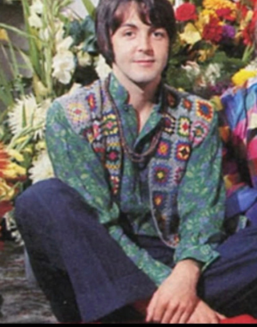 Paul McCartney’s Retro Vest, Hand Knit Waistcoast For Women And Men, Crochet Granny Square Retro Sweater, Gift For Her, Him, Christmas 4 Paul McCartney’s Retro Vest, Hand Knit Waistcoast For Women And Men, Crochet Granny Square Retro Sweater, Gift For Her, Him, Christmas - Image 2