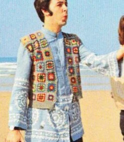 Paul McCartney’s Retro Vest, Hand Knit Waistcoast For Women And Men, Crochet Granny Square Retro Sweater, Gift For Her, Him, Christmas