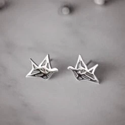 Origami Crane Stud Earrings, Screw Back, Rose Gold Earrings, Christmas Gifts, Gift For Her, Get Well Soon, Beterschap Cadeau Voor Haar