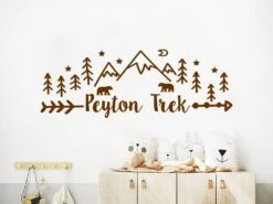 Custom Boys Name Wall Decal Woodland Vinyl Sticker Mountains And Pine Tree Nursery Room Decor Bears Art Kids Christmas Gift Decals ER351 -Jewellery Soldes Boutique il fullxfull.3896918479 hyxw