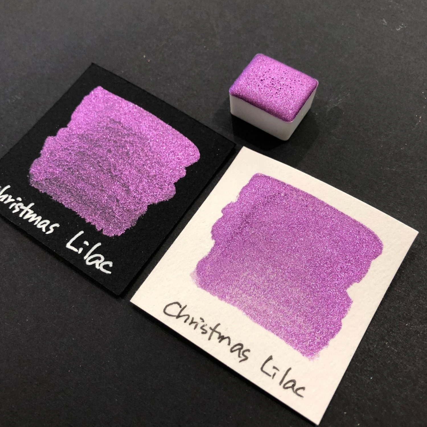 Lilac Christmas Chrome Watercolor Paint Half Pan 3 Lilac Christmas Chrome Watercolor Paint Half Pan