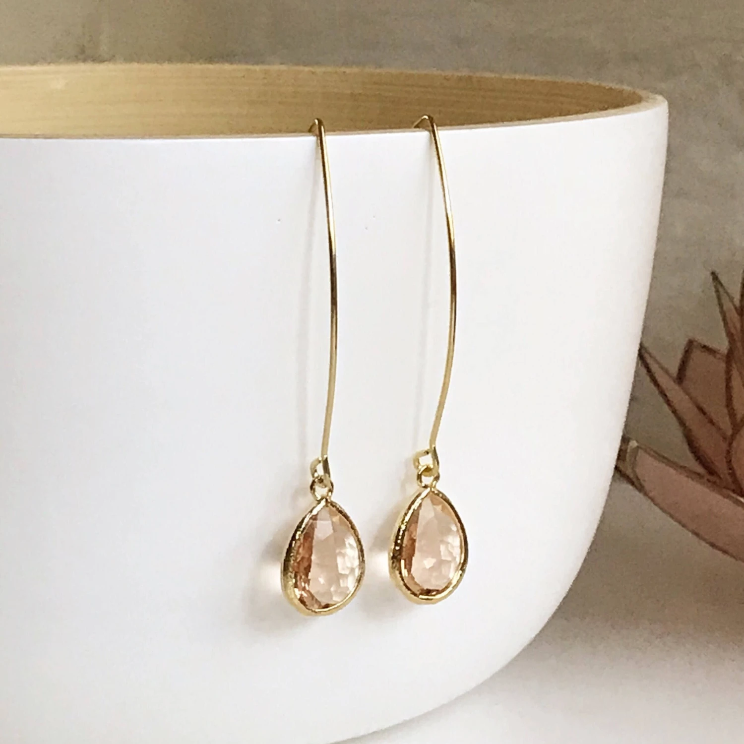 Gold Champagne Drop Earrings. Bridesmaid Gift. Drop Earrings. Wedding Jewelry. Simple Earrings Christmas Gift. Dangle Earrings. Jewelry Gift 6 Gold Champagne Drop Earrings. Bridesmaid Gift. Drop Earrings. Wedding Jewelry. Simple Earrings Christmas Gift. Dangle Earrings. Jewelry Gift - Image 4