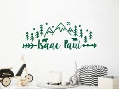 Custom Boys Name Wall Decal Woodland Vinyl Sticker Mountains And Pine Tree Nursery Room Decor Bears Art Kids Christmas Gift Decals ER351 -Jewellery Soldes Boutique il fullxfull.4034601016 9k0s