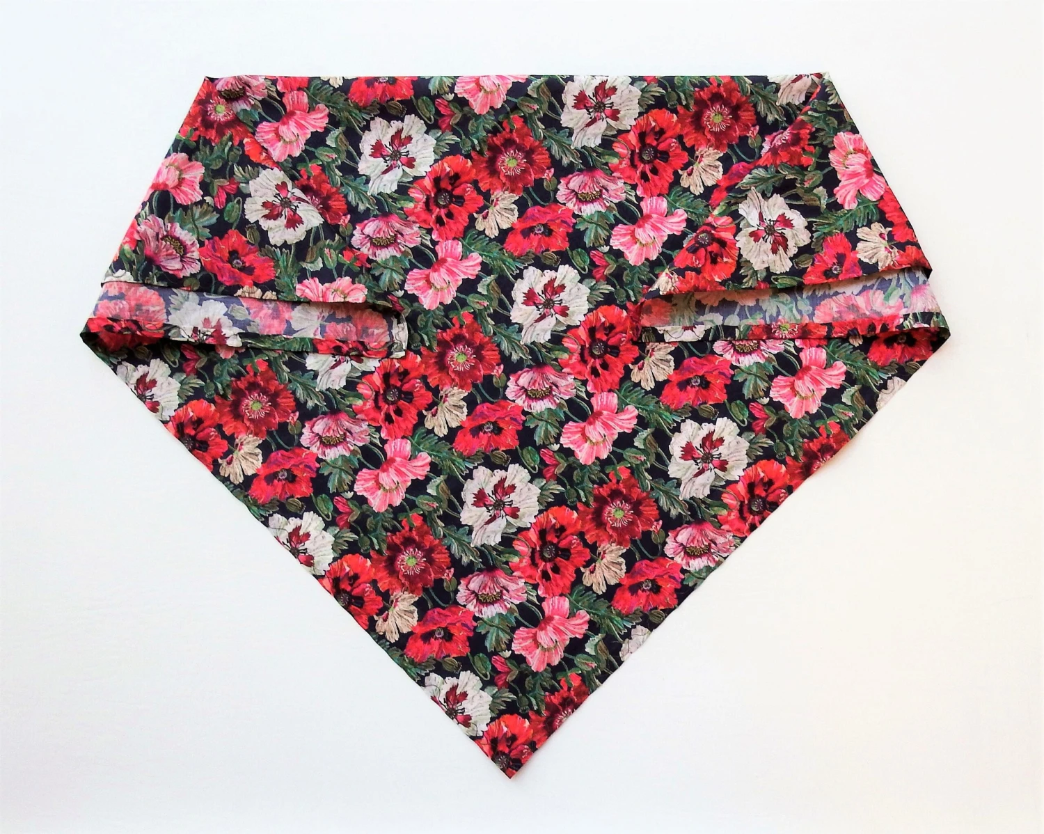 Liberty Of London Cotton Lawn Bandana, Christmas, Red Poppy Scarf, 24" Square, Weddings, Lightweight Holiday Head Wrap, Gifts For Women 7 Liberty Of London Cotton Lawn Bandana, Christmas, Red Poppy Scarf, 24" Square, Weddings, Lightweight Holiday Head Wrap, Gifts For Women - Image 5