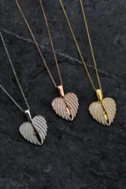 White Stone Angel Wings Necklace , Guardian Angel Wing , Hidden Name Necklace , Christmas Gift -Jewellery Soldes Boutique il fullxfull.4090092499 3ixy