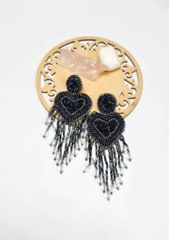 Luxe Statement Navy Blue Beaded Heart Fringes Long Earrings,heart Earrings,sparkling Grey Navy Blue Heart Earrings,Christmas Heart Earrings 18 Luxe Statement Navy Blue Beaded Heart Fringes Long Earrings,heart Earrings,sparkling Grey Navy Blue Heart Earrings,Christmas Heart Earrings -Jewellery Soldes Boutique il fullxfull.4114538498 7pys