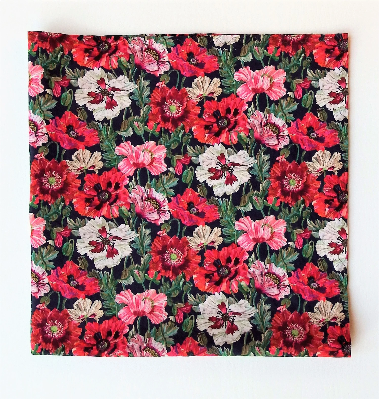 Liberty Of London Cotton Lawn Bandana, Christmas, Red Poppy Scarf, 24" Square, Weddings, Lightweight Holiday Head Wrap, Gifts For Women 3 Liberty Of London Cotton Lawn Bandana, Christmas, Red Poppy Scarf, 24" Square, Weddings, Lightweight Holiday Head Wrap, Gifts For Women