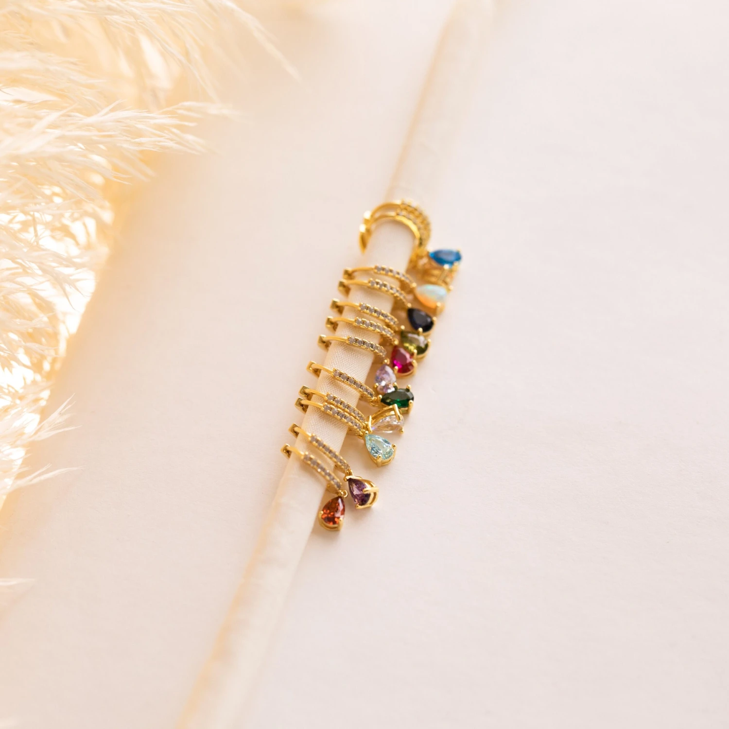 Birthstone Hoop Earrings By Caitlyn Minimalist • Minimalist Gold Hoops With Dangling Gemstone Charm • Christmas Gifts For Daughter • ER117 6 Birthstone Hoop Earrings By Caitlyn Minimalist • Minimalist Gold Hoops With Dangling Gemstone Charm • Christmas Gifts For Daughter • ER117 - Image 4