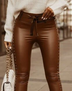Leggings For Women, Faux Leather Leggings Trousers, Black Leggins, Brown Leggins, Casual Leggings, Christmas Gift, Gift For Her -Jewellery Soldes Boutique il fullxfull.4169576440 msmr