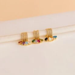 Birthstone Hoop Earrings By Caitlyn Minimalist • Minimalist Gold Hoops With Dangling Gemstone Charm • Christmas Gifts For Daughter • ER117 16 Birthstone Hoop Earrings By Caitlyn Minimalist • Minimalist Gold Hoops With Dangling Gemstone Charm • Christmas Gifts For Daughter • ER117 -Jewellery Soldes Boutique il fullxfull.4186251133 nxgc