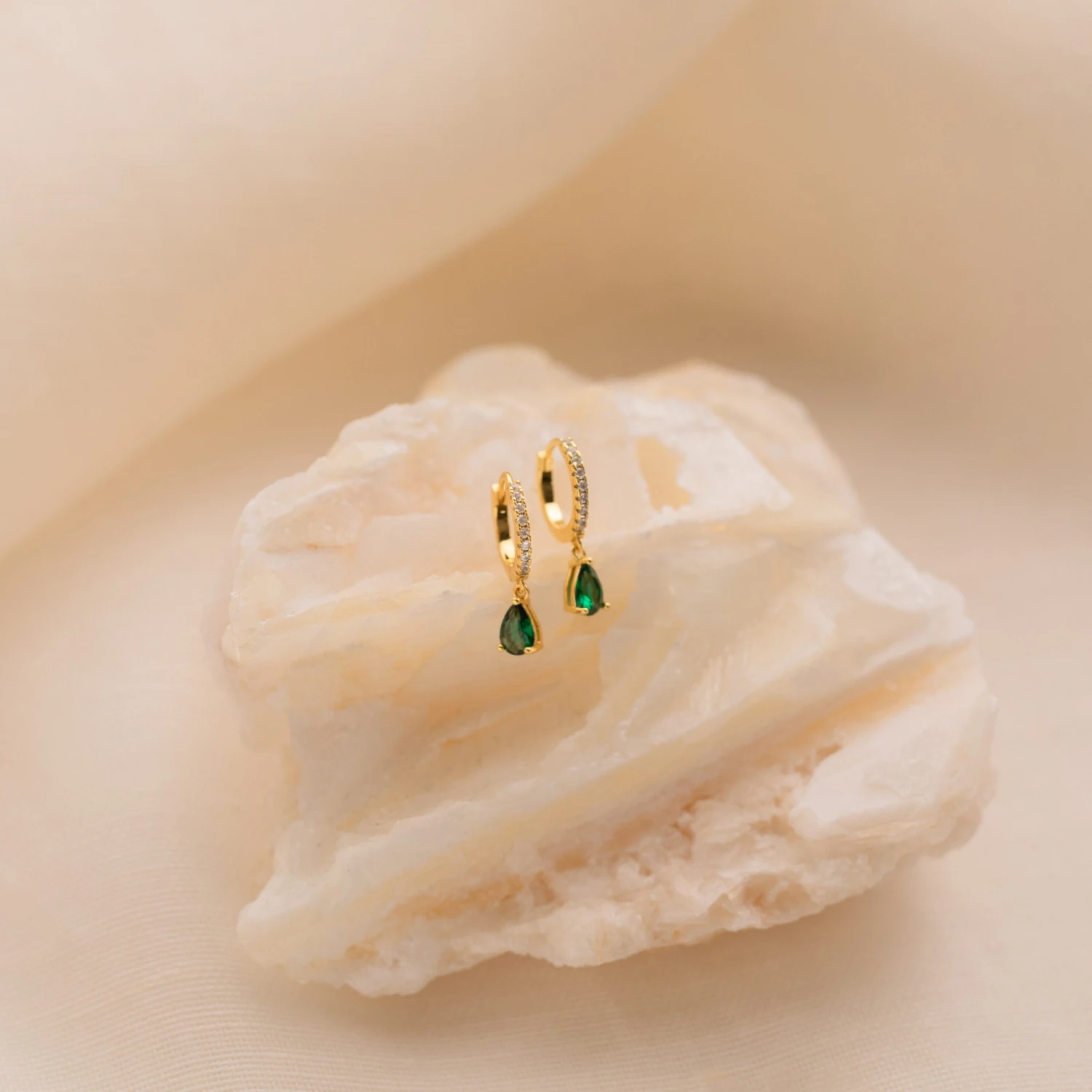 Birthstone Hoop Earrings By Caitlyn Minimalist • Minimalist Gold Hoops With Dangling Gemstone Charm • Christmas Gifts For Daughter • ER117 4 Birthstone Hoop Earrings By Caitlyn Minimalist • Minimalist Gold Hoops With Dangling Gemstone Charm • Christmas Gifts For Daughter • ER117 - Image 2