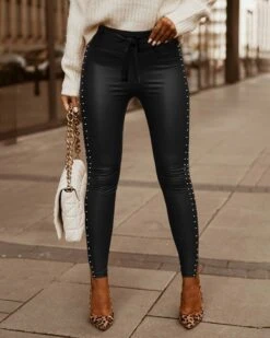 Leggings For Women, Faux Leather Leggings Trousers, Black Leggins, Brown Leggins, Casual Leggings, Christmas Gift, Gift For Her -Jewellery Soldes Boutique il fullxfull.4217230981 nkn1