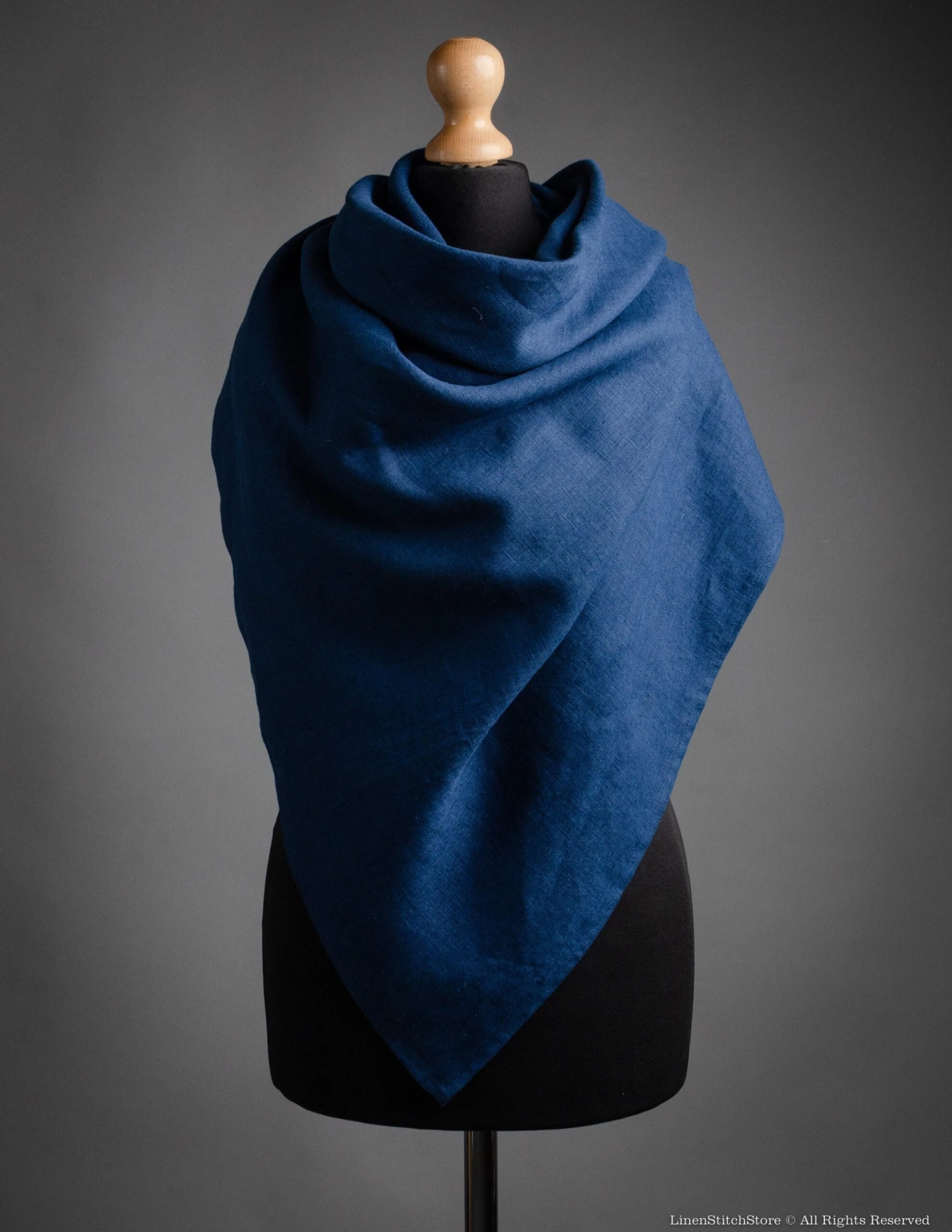 Square NAVY BLUE Color Linen Shawl For Women, Large Linen Unisex Scarf, Unisex Christmas Gift, Brown Linen Wrap, Gift For Him 4 Square NAVY BLUE Color Linen Shawl For Women, Large Linen Unisex Scarf, Unisex Christmas Gift, Brown Linen Wrap, Gift For Him - Image 2