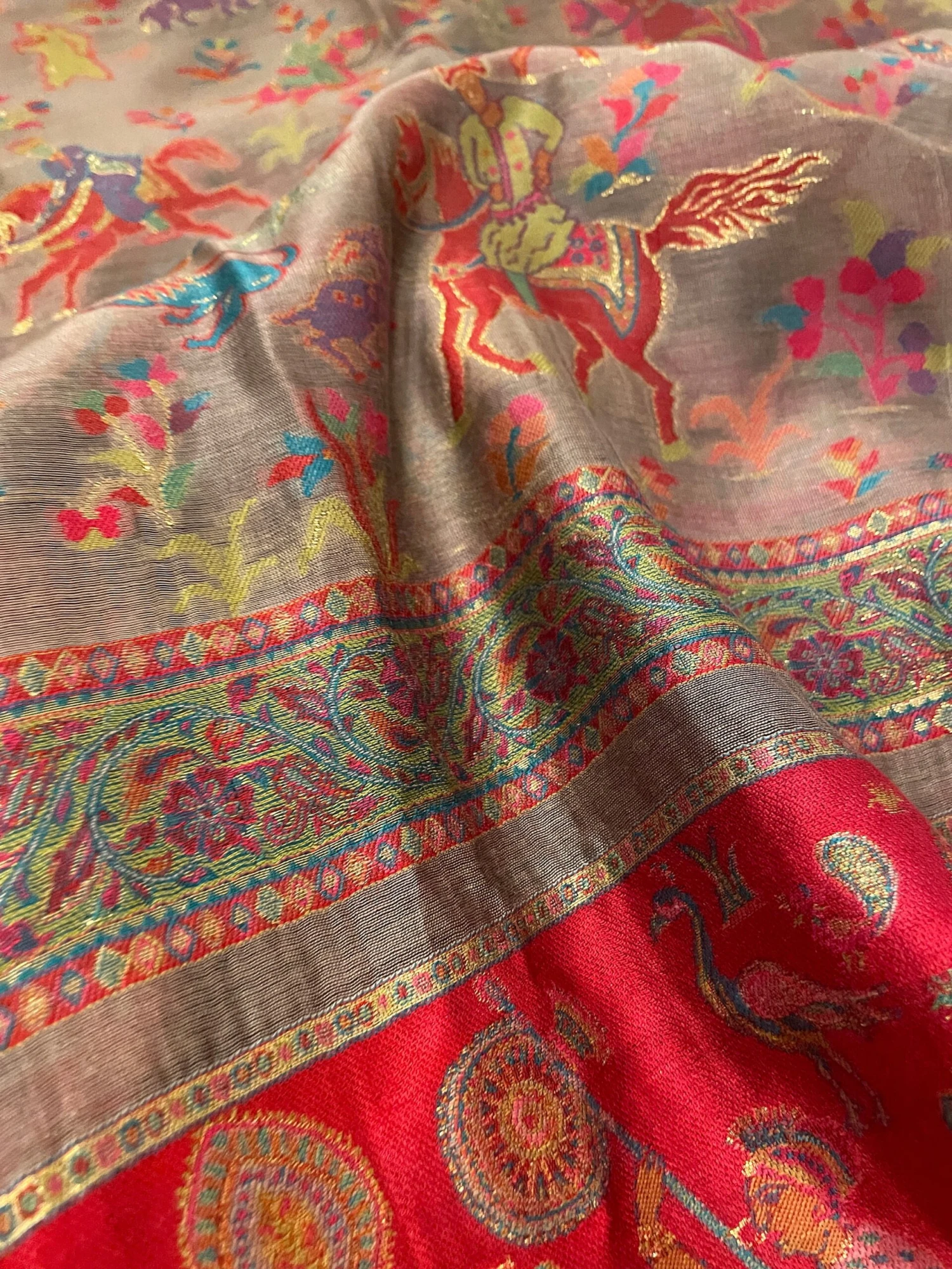 Moghul Era Inspired Kani Silk Shawl, Wedding Wrap, Scarf, Christmas Gift, Holiday Gift, Cashmere Shawl , Pashmina Stole 7 Moghul Era Inspired Kani Silk Shawl, Wedding Wrap, Scarf, Christmas Gift, Holiday Gift, Cashmere Shawl , Pashmina Stole - Image 5