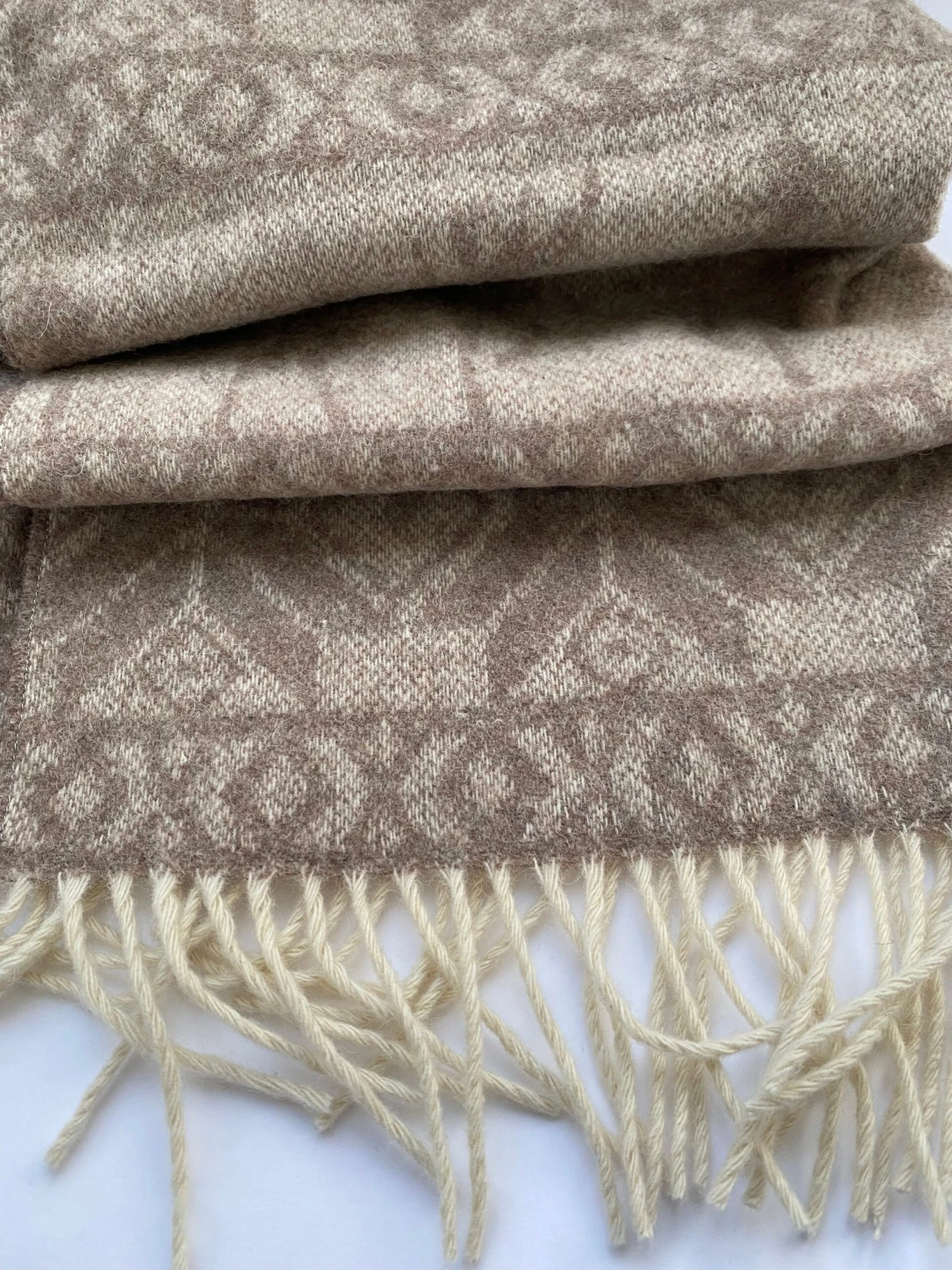 Merino Wool Scarf Personalized Christmas GiftBeige Wool Scarf Brown Blanket Scarf Oversized Wrap Wool Cape Winter Wedding Scarf Bridal Gift 6 Merino Wool Scarf Personalized Christmas GiftBeige Wool Scarf Brown Blanket Scarf Oversized Wrap Wool Cape Winter Wedding Scarf Bridal Gift - Image 4