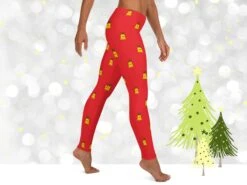 Women's Bell Christmas Leggings | Christmas Print Leggings | Christmas Outfit | Holiday Clothing | Kawaii Leggings | Christmas Pajamas