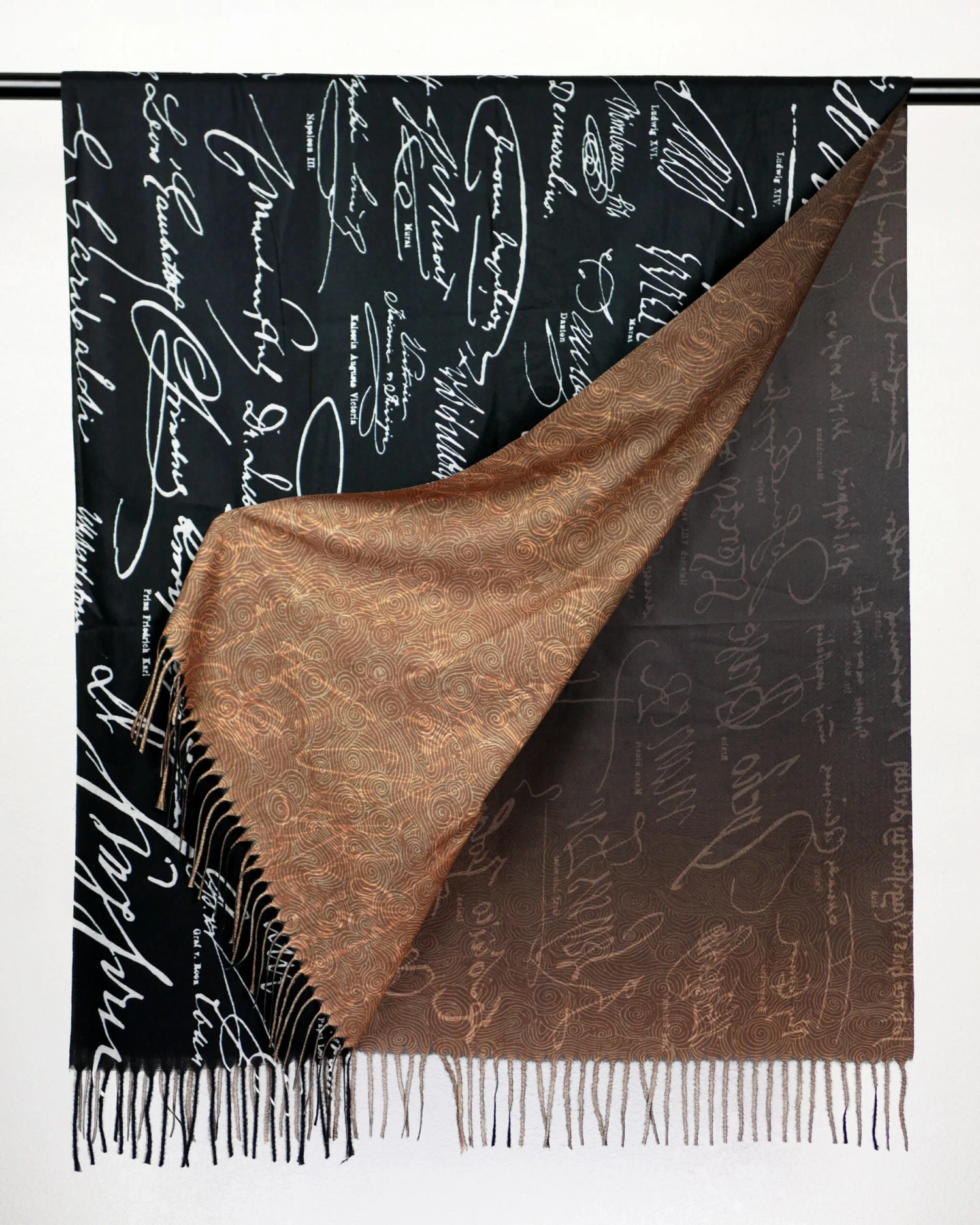 Vintage Paris Map Unique Reversible Shawl Black White Brown Gradient Fringe Travel Scarf Unisex Christmas Gift Wrap 8 Vintage Paris Map Unique Reversible Shawl Black White Brown Gradient Fringe Travel Scarf Unisex Christmas Gift Wrap - Image 6