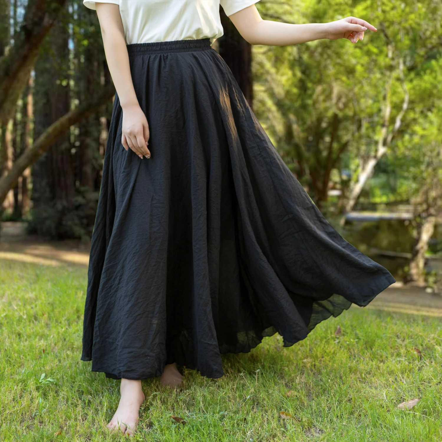 Custom Size Cotton Linen Skirt Soft And Flowing Linen Skirt Travel Skirt Beach Skirt Gift For Her Pink Christmas Gift 4 Custom Size Cotton Linen Skirt Soft And Flowing Linen Skirt Travel Skirt Beach Skirt Gift For Her Pink Christmas Gift - Image 2