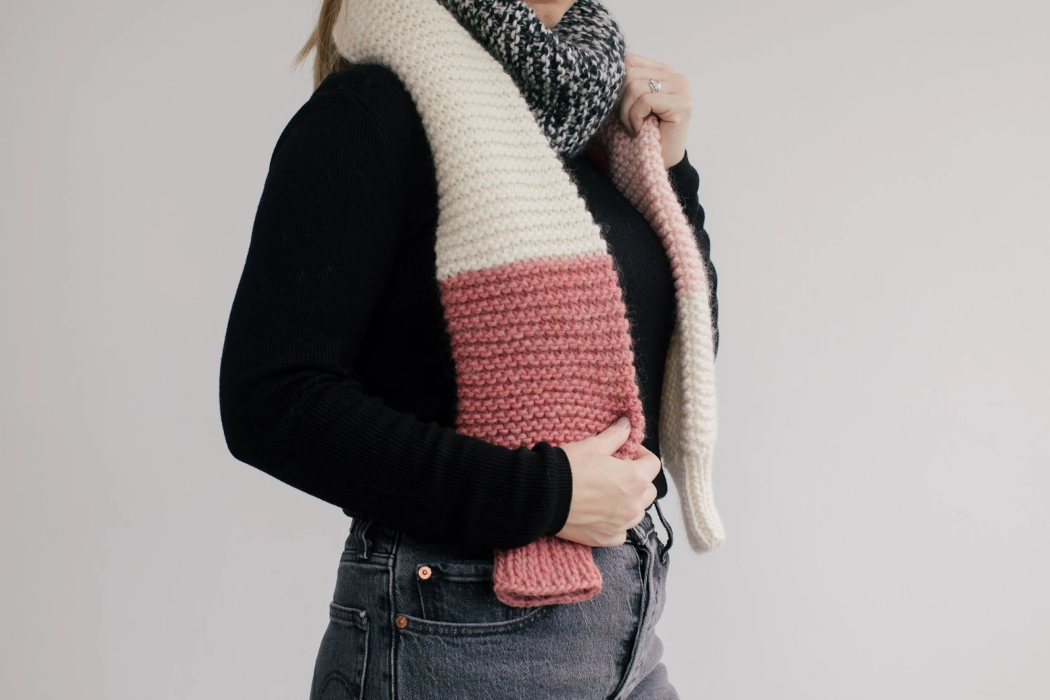 Knit Wool Scarf, Christmas Gift, Stocking Filler For Her, Hand Knit Scarf, Colour Block Scarf, Knit Neck Warmer, Pink Scarf, Soft Knit Scarf 8 Knit Wool Scarf, Christmas Gift, Stocking Filler For Her, Hand Knit Scarf, Colour Block Scarf, Knit Neck Warmer, Pink Scarf, Soft Knit Scarf - Image 6