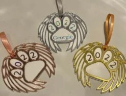 Personalised Pet Memorial Bauble, Mirrored Wing Paw Ornament, Christmas Tree Ornament, Christmas Gift, Rememberance Bauble. 14 Personalised Pet Memorial Bauble, Mirrored Wing Paw Ornament, Christmas Tree Ornament, Christmas Gift, Rememberance Bauble. -Jewellery Soldes Boutique il fullxfull.4277181277 o93i