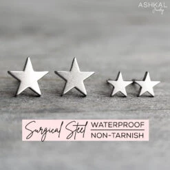 Tiny Star Earrings Surgical Steel • Star Stud Earrings For Girl • Christmas Gift For Girl • Dainty Silver Earrings • Hypoallergenic Earrings