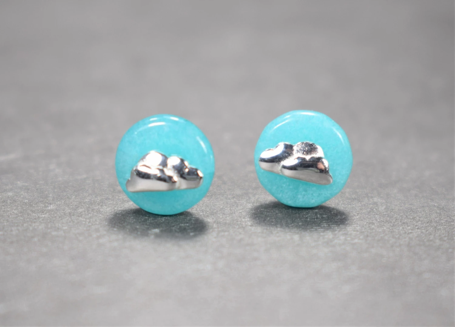 Amazonite Earrings,silver Cloud Earrings, Blue Sky Sphere Earrings, Blue Amazonite Stud Earrings, Cloudy Sky Earrings, Christmas Gift 3 Amazonite Earrings,silver Cloud Earrings, Blue Sky Sphere Earrings, Blue Amazonite Stud Earrings, Cloudy Sky Earrings, Christmas Gift