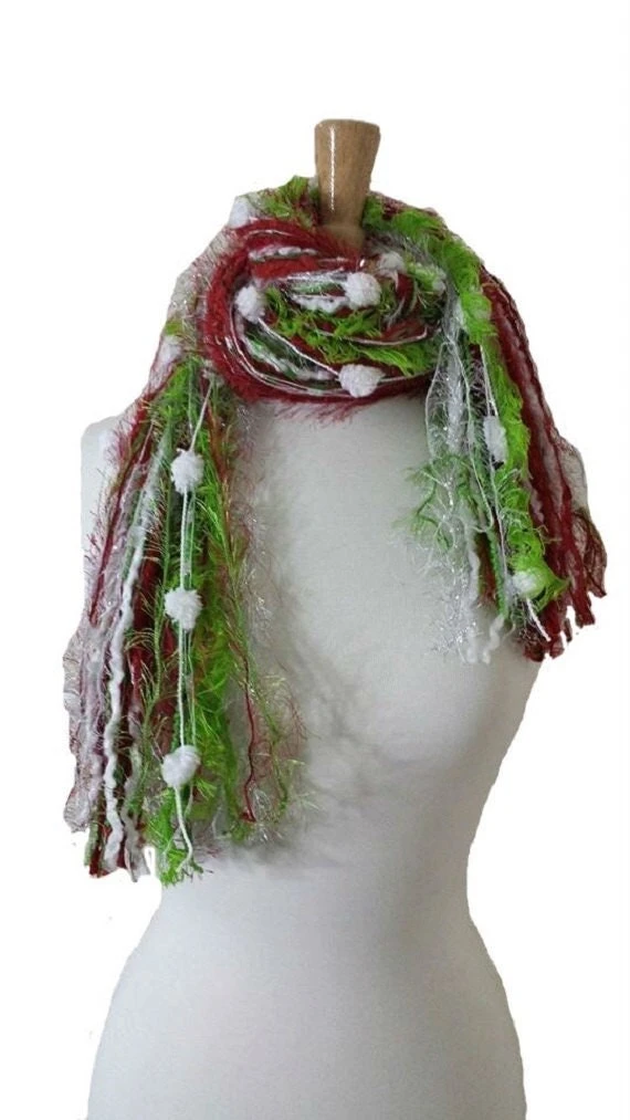 BEST SELLER Christmas Scarf, The Grinchie, Necklace Scarf, Knotted Scarf, Fringe Scarf, Lime And Red Scarf, Scarf For Christmas Party 3 BEST SELLER Christmas Scarf, The Grinchie, Necklace Scarf, Knotted Scarf, Fringe Scarf, Lime And Red Scarf, Scarf For Christmas Party