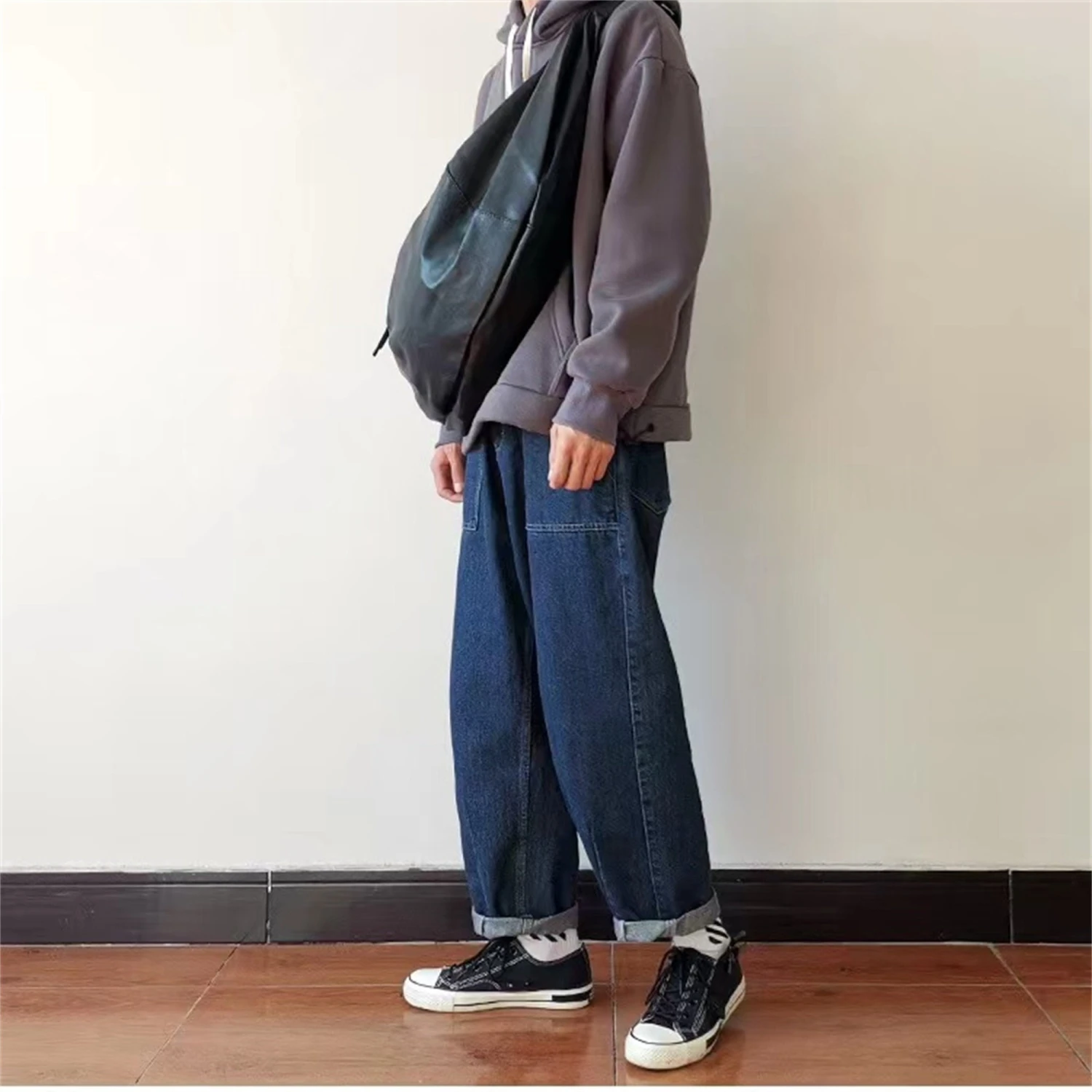 Black Leather Crossbody Bags Men, Leather Longchamp Bags, Crossbody Sling Bag, Christmas Gifts For Boyfriends, Gifts For Him 7 Black Leather Crossbody Bags Men, Leather Longchamp Bags, Crossbody Sling Bag, Christmas Gifts For Boyfriends, Gifts For Him - Image 5