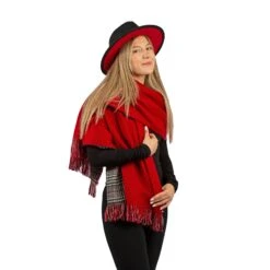 Red Double Sided Winter Oversize Women Scarf, Winter Shawl, Women Blanket Scarf, Winter Warm Pashmina Shawl, Christmas Gift -Jewellery Soldes Boutique il fullxfull.4302093267 8vsa