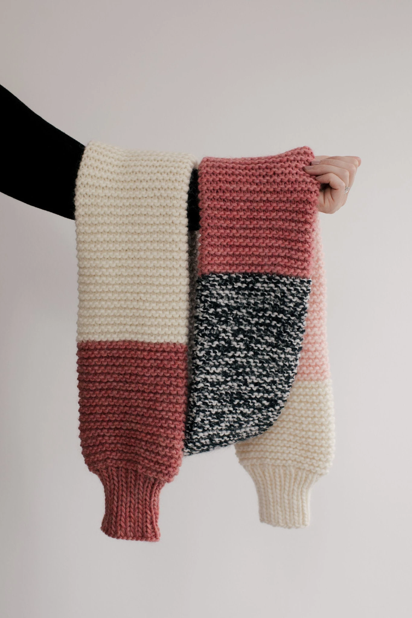 Knit Wool Scarf, Christmas Gift, Stocking Filler For Her, Hand Knit Scarf, Colour Block Scarf, Knit Neck Warmer, Pink Scarf, Soft Knit Scarf 5 Knit Wool Scarf, Christmas Gift, Stocking Filler For Her, Hand Knit Scarf, Colour Block Scarf, Knit Neck Warmer, Pink Scarf, Soft Knit Scarf - Image 3