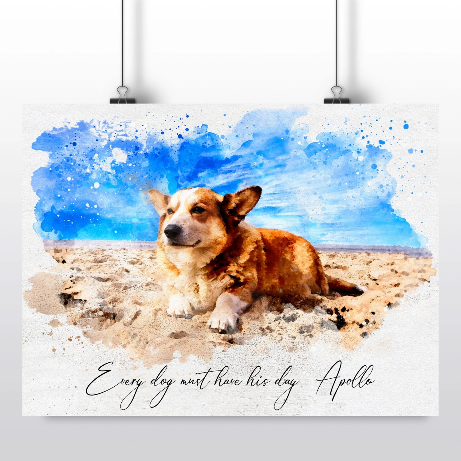 Custom Water Color Portrait From Dog Photo, Water Color Painting Portrait, Dog Owner Gift, Christmas Gift, Pet Portrait, Digital Art Print 8 Custom Water Color Portrait From Dog Photo, Water Color Painting Portrait, Dog Owner Gift, Christmas Gift, Pet Portrait, Digital Art Print - Image 6