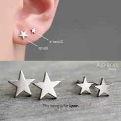 Tiny Star Earrings Surgical Steel • Star Stud Earrings For Girl • Christmas Gift For Girl • Dainty Silver Earrings • Hypoallergenic Earrings -Jewellery Soldes Boutique il fullxfull.4326522219 knrk