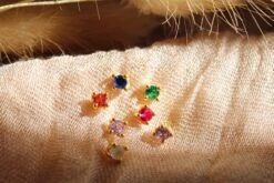 Gold Birthstone Stud Earrings | Tiny CZ Birthstone Studs | Minimalist Earrings | Gemstone Gold Studs | Personalized Christmas Gift For Her -Jewellery Soldes Boutique il fullxfull.4328575160 ona5