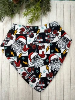 Rocking Santa RockNRoll Bandana Bib Waterproof Big Boy Teen Adult Male Dignity Scarf Christmas Special Needs Drool Bib Santa Clause Guitar -Jewellery Soldes Boutique il fullxfull.4333186672 2ifx