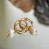 Gold Pearl Earrings • Pearl Huggies • Pearl Drop Earrings • Pearl Dangle Earrings • Bridesmaids Earrings • Christmas Gift • Minimalist Gift