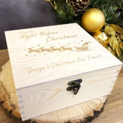 Christmas Eve Box - Personalised Engraved Wooden Christmas Eve Box Ready To Fill With Gifts For Children - 3 Sizes - Santa Sleigh -Jewellery Soldes Boutique il fullxfull.4337345342 31g8