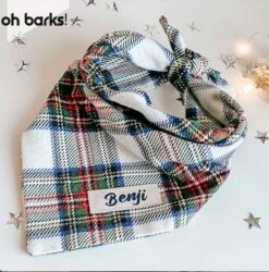 Dog Bandana • Personalized Dog Bandana • Christmas Tartan Dog Bandana • New Puppy Gift -Jewellery Soldes Boutique il fullxfull.4338887478 lznn
