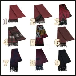 Burgundy Colors Wool Men Scarf, Suit Scarf, Scarves For Men, Winter Scarf, Wool Fabric Scarf, Birthday Gift, Christmas Gift, Groomsmen Scarf