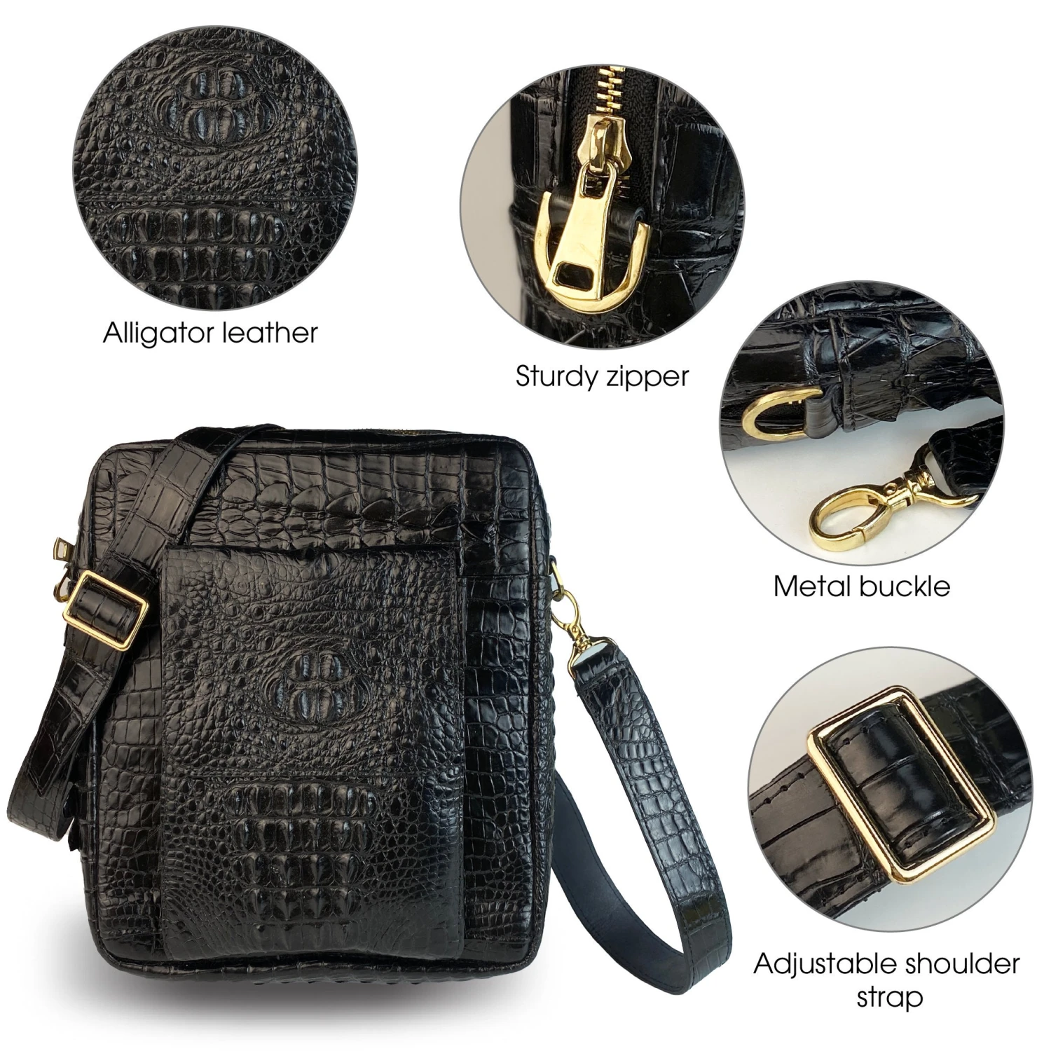 Black Leather Mens Crossbody Shoulder Bag, Vertical Satchel Bag Casual, Small Messenger Bag Christmas Gift For Men 6 Black Leather Mens Crossbody Shoulder Bag, Vertical Satchel Bag Casual, Small Messenger Bag Christmas Gift For Men - Image 4