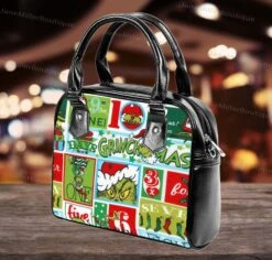 Grinch Christmas Leather Bag, Grinch Lover Handbag, Custom Leather Bag, Woman Shoulder Bag, Crossbody Bag, Shopping Bag, Handmade Bag -Jewellery Soldes Boutique il fullxfull.4365554519 9jjb