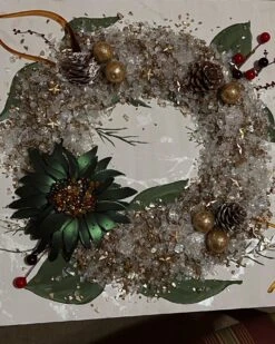 Green And Gold Christmas Wreath